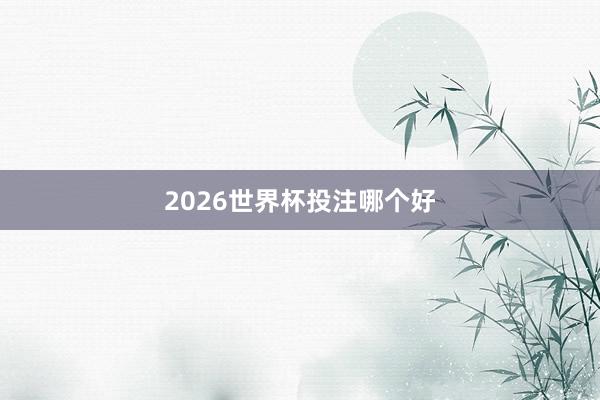 2026世界杯投注哪个好
